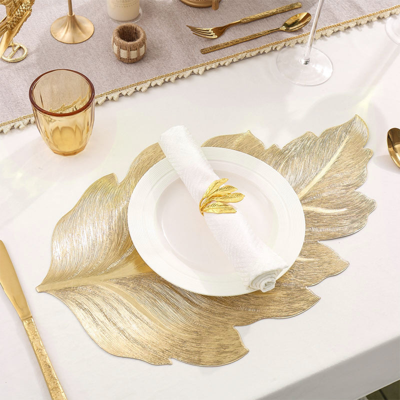 Gold Placemat - Elegant 3D Design PVC Table Mat for Any Occasion 4