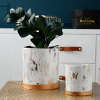 Golden Labyrinth Planters - Elegant Ceramic & Porcelain Design 4