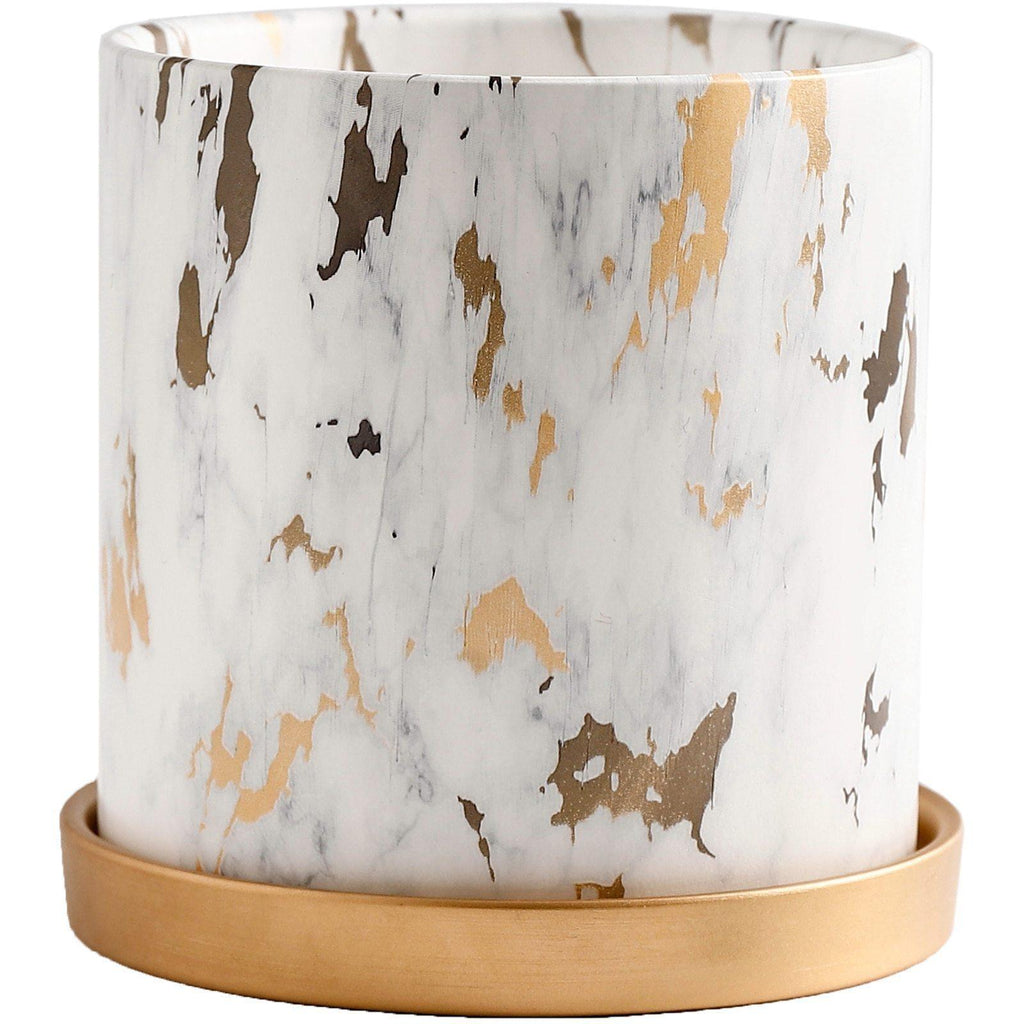 Golden Labyrinth Planters - Elegant Ceramic & Porcelain Design 7