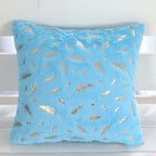 Golden Leaf Velvet Cushion Covers - Soft, Elegant Design for Sofa & Couch 0