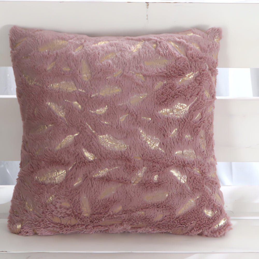 Golden Leaf Velvet Cushion Covers - Soft, Elegant Design for Sofa & Couch 12