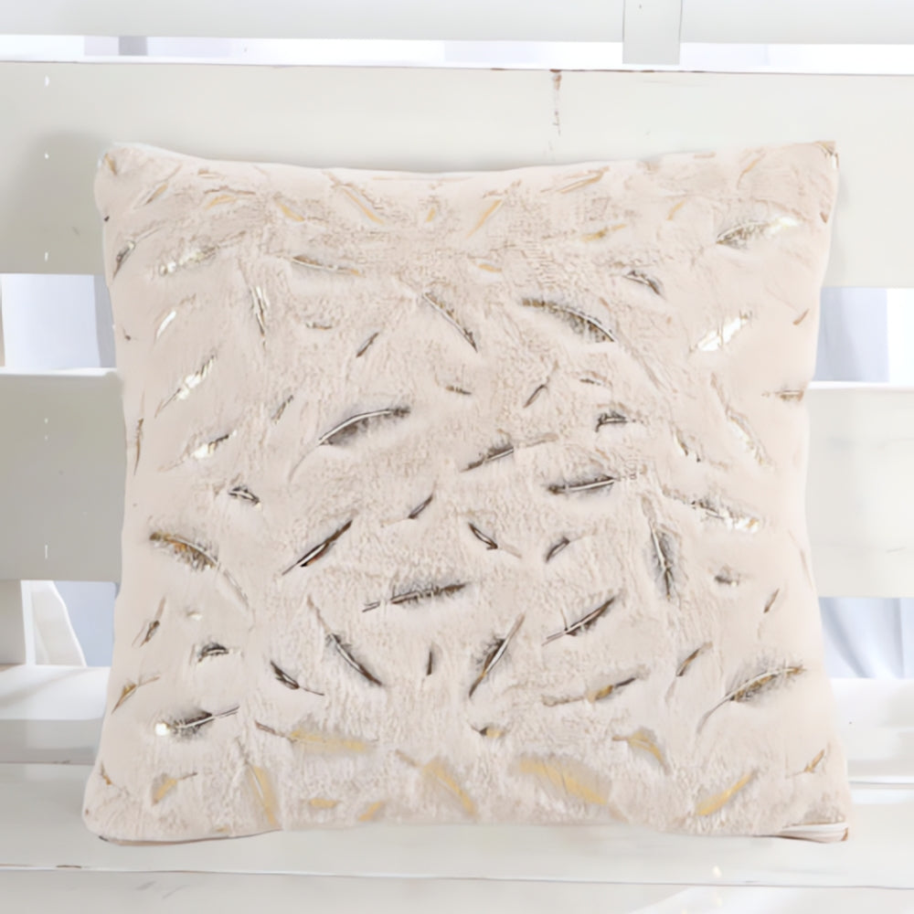 Golden Leaf Velvet Cushion Covers - Soft, Elegant Design for Sofa & Couch 5