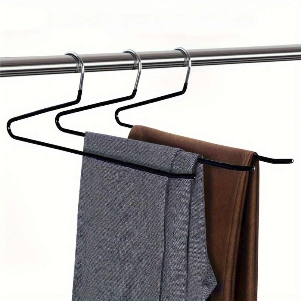 Goose Neck Z Pants Hanger Set - Durable Stainless Steel, Space-Saving Organizer 1