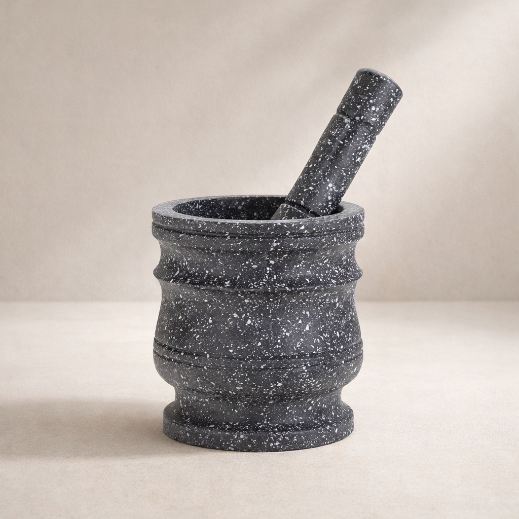 Granite Mortar and Pestle Set - Durable Kitchen Essential for Spices