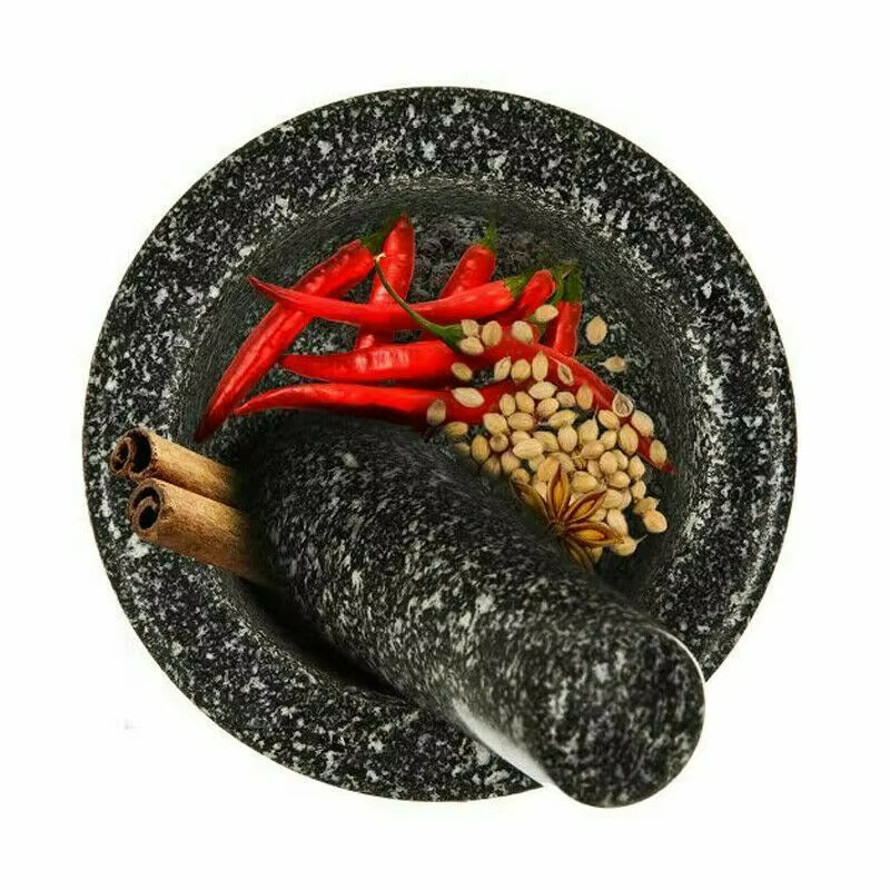 Granite Mortar and Pestle Set - Durable Kitchen Essential for Spices 1