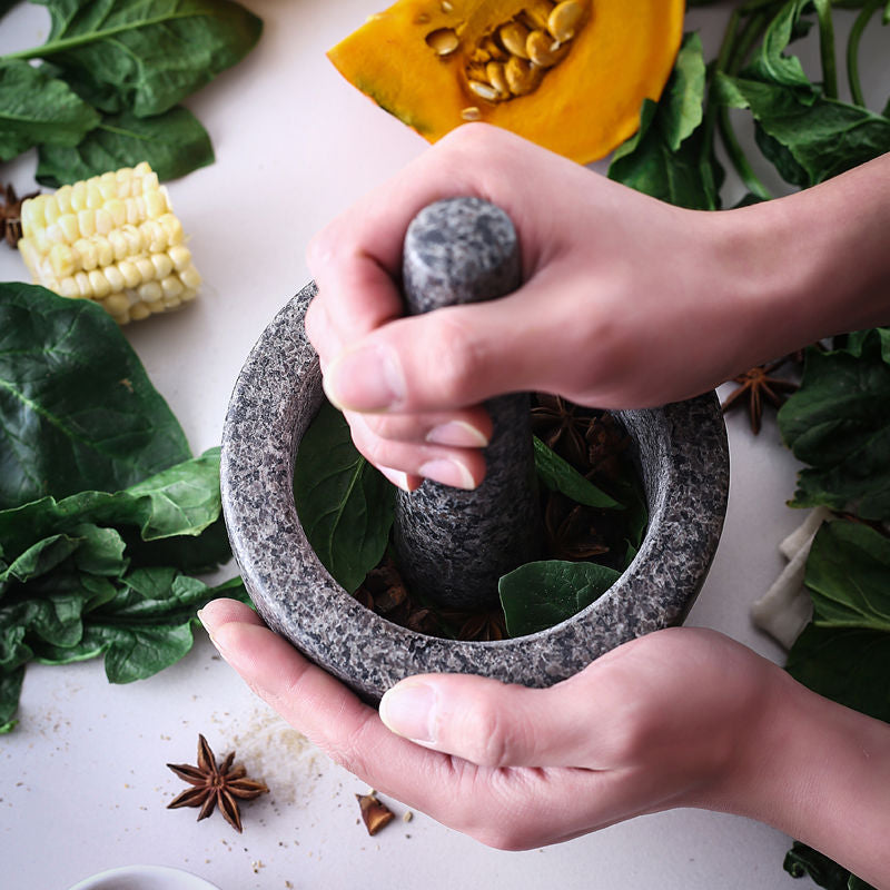 Granite Mortar and Pestle Set – Durable Natural Stone for Effortless Grinding, Perfect Kitchen Essential, Handcrafted Quality 7