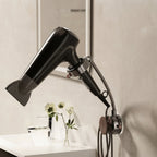 Hair Dryer Holder 360 Degree Rotating Polycarbonate Adjustable Wall Mounted Organizer 5