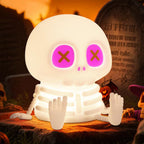 Halloween Skull Night Light - Soft Silicone, 7 Color Modes, USB Rechargeable LED Night Lamp 0