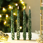 Handcrafted Christmas Tree Scented Candle in Soy Wax – Decorative Holiday Candle in Green, Red, White, Pink, and Violet 1