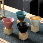 Handcrafted Japanese Ceramic Espresso Cups Set – 200ml Minimalist Design for Espresso and Cappuccino 1