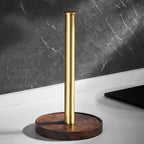 Handcrafted Paper Towel Holder - Elegant Walnut & Durable Stainless Steel 1