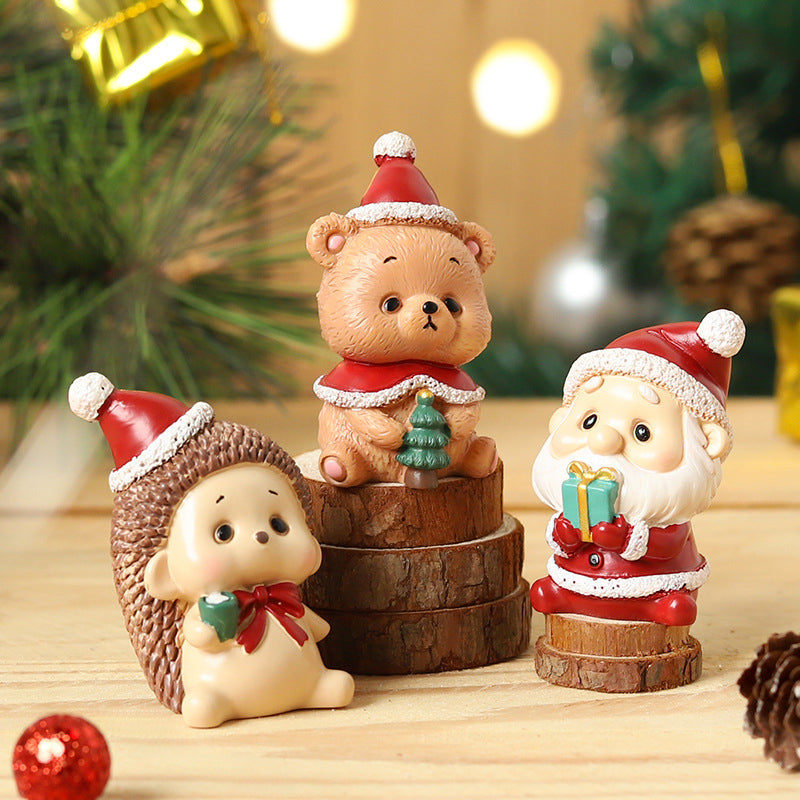 Handmade Animal Santa Ornaments - Eco-Friendly Resin Christmas Decor 1