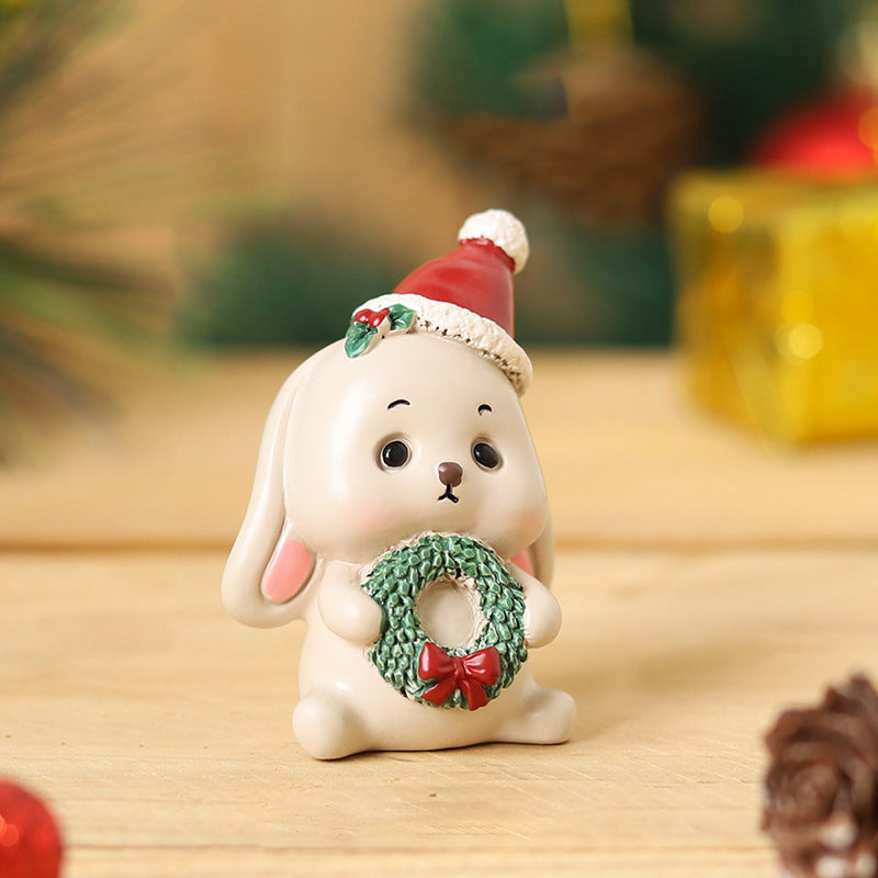 Handmade Animal Santa Ornaments - Eco-Friendly Resin Christmas Decor 13