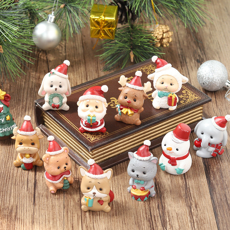 Handmade Animal Santa Ornaments - Eco-Friendly Resin Christmas Decor 2