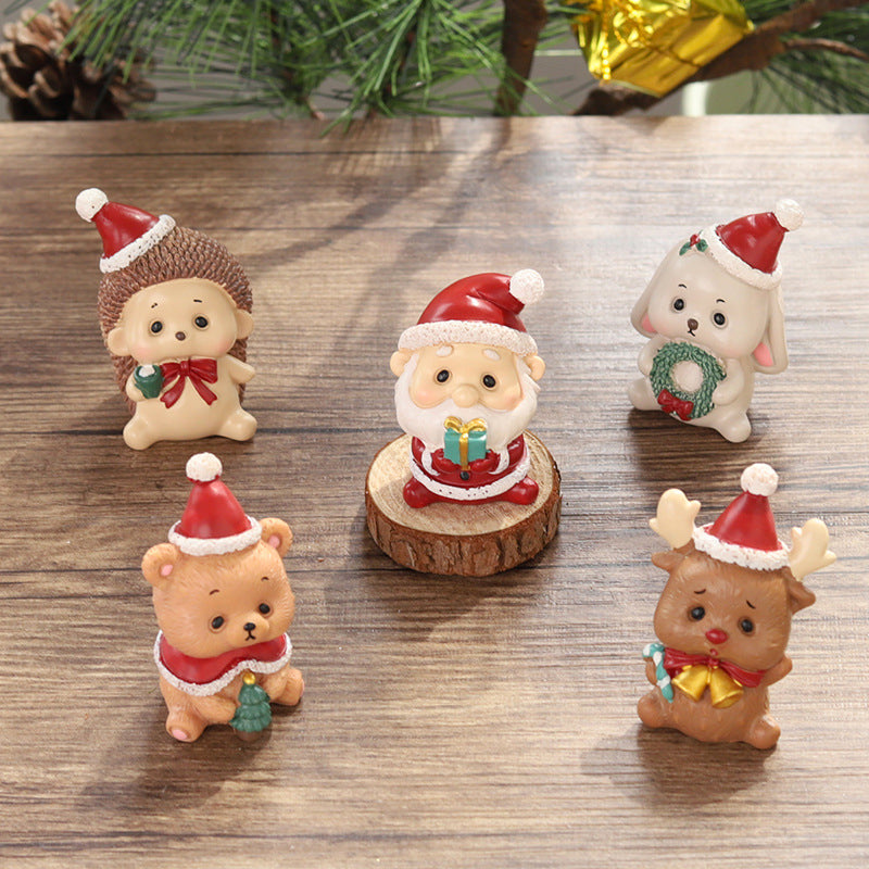 Handmade Animal Santa Ornaments - Eco-Friendly Resin Christmas Decor 3