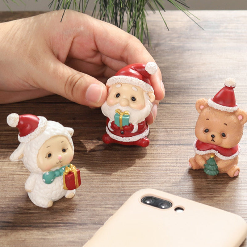 Handmade Animal Santa Ornaments - Eco-Friendly Resin Christmas Decor 5