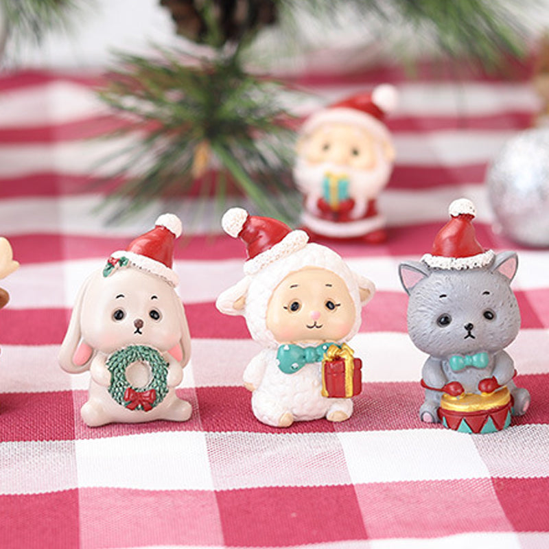 Handmade Animal Santa Ornaments - Eco-Friendly Resin Christmas Decor 6