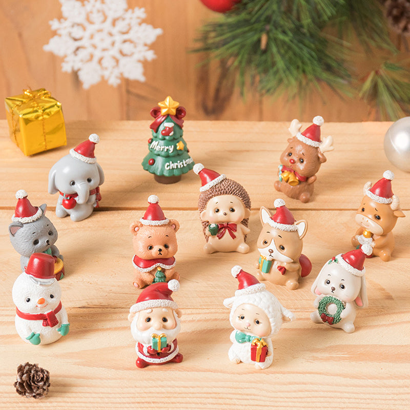Handmade Animal Santa Ornaments - Eco-Friendly Resin Christmas Decor 7