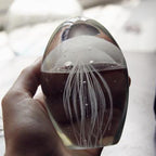 Handmade Glowing Glass Jellyfish Figurine - Unique Desk Decor & Paperweight 0