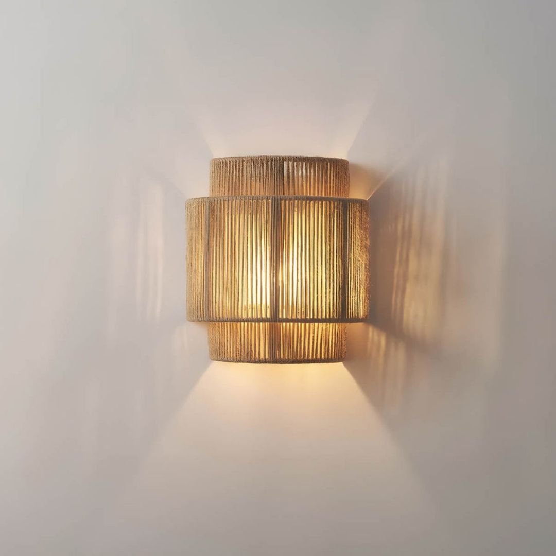 Handmade Rope Wall Sconce - Warm Ambient Lighting for Cozy Spaces 0