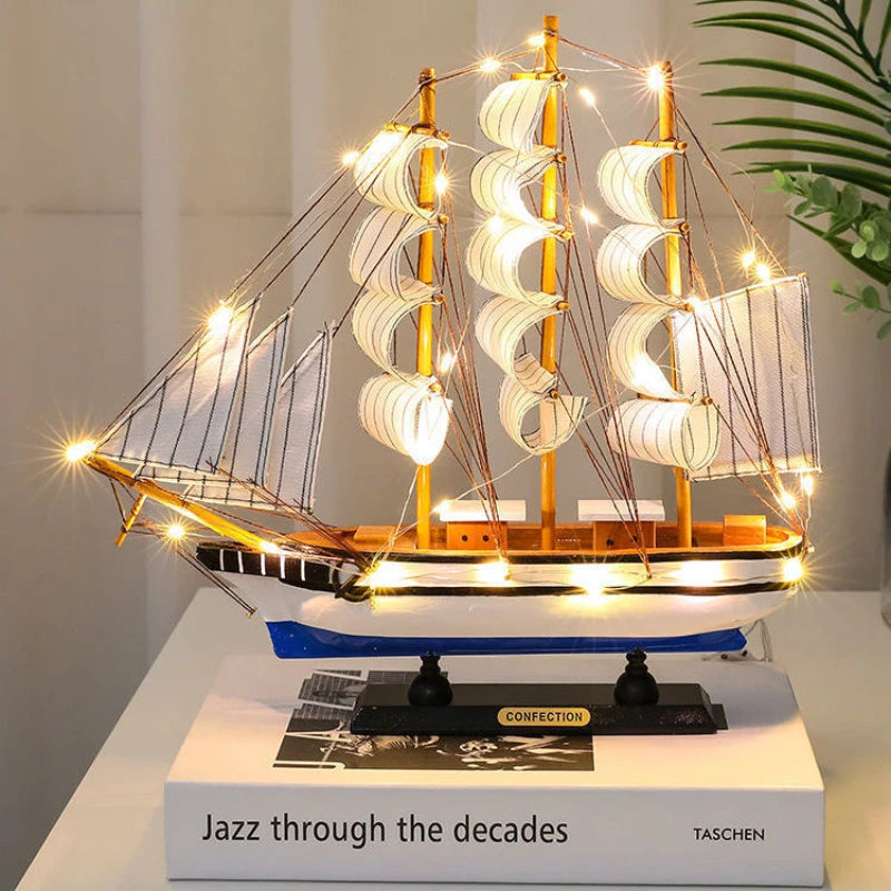 Handmade Wooden Boat - Unique Nautical Decor for Home & Walls 0