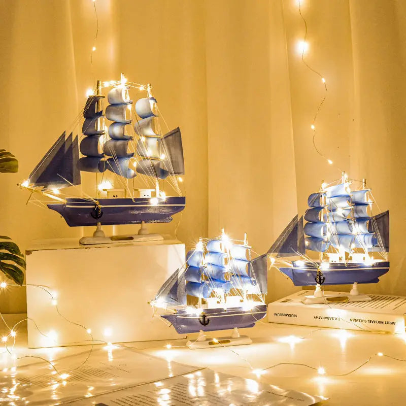 Handmade Wooden Boat - Unique Nautical Decor for Home & Walls 3