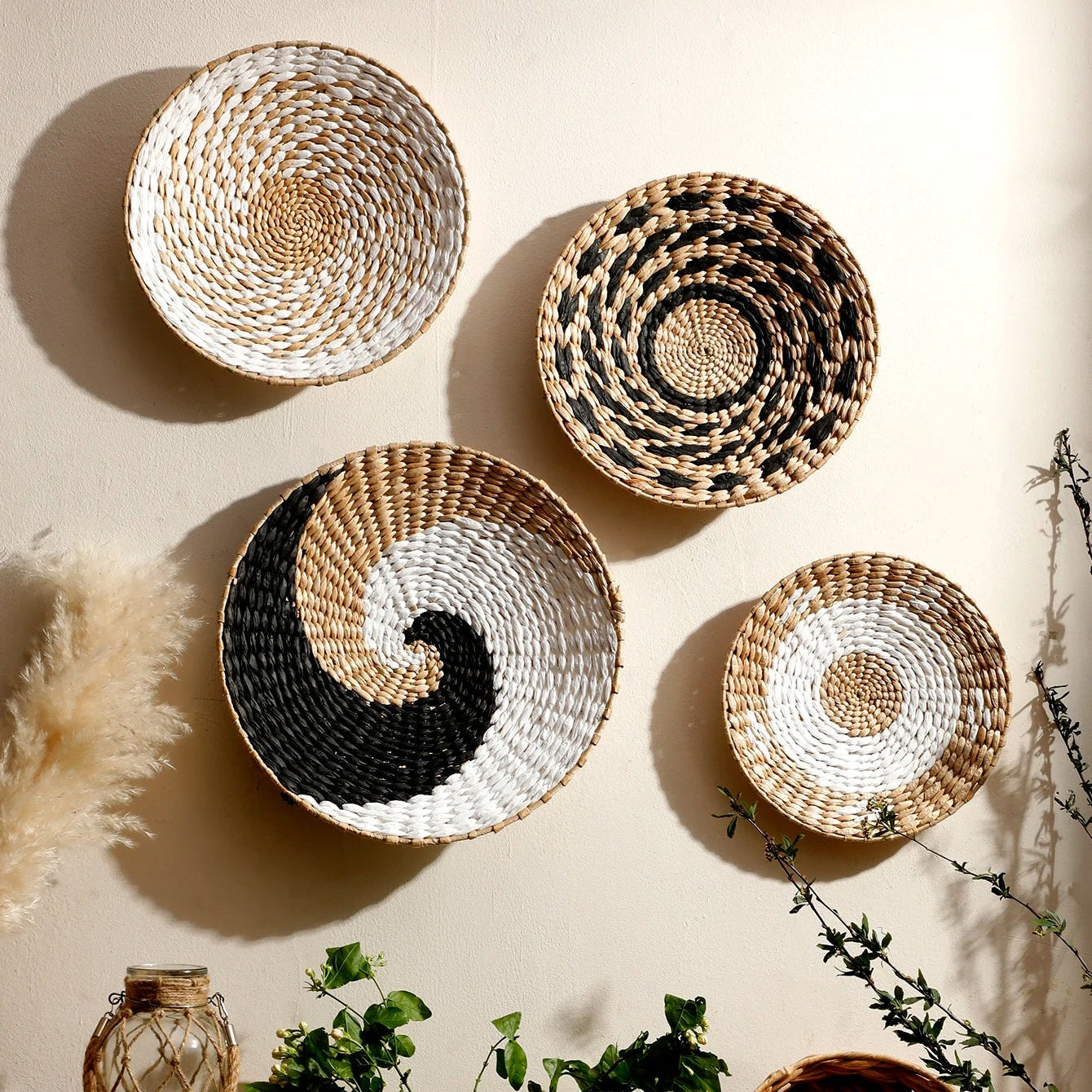 Handwoven Seagrass Wall Art Set – Bohemian Decor with Natural Textures and Unique Patterns for Rustic and Modern Interiors 1