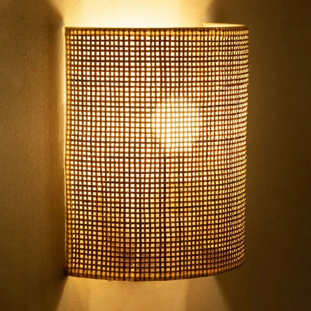 Handwoven Wall Lamp, E27 Bulb Base, Up and Down Lighting, LED Compatible 3