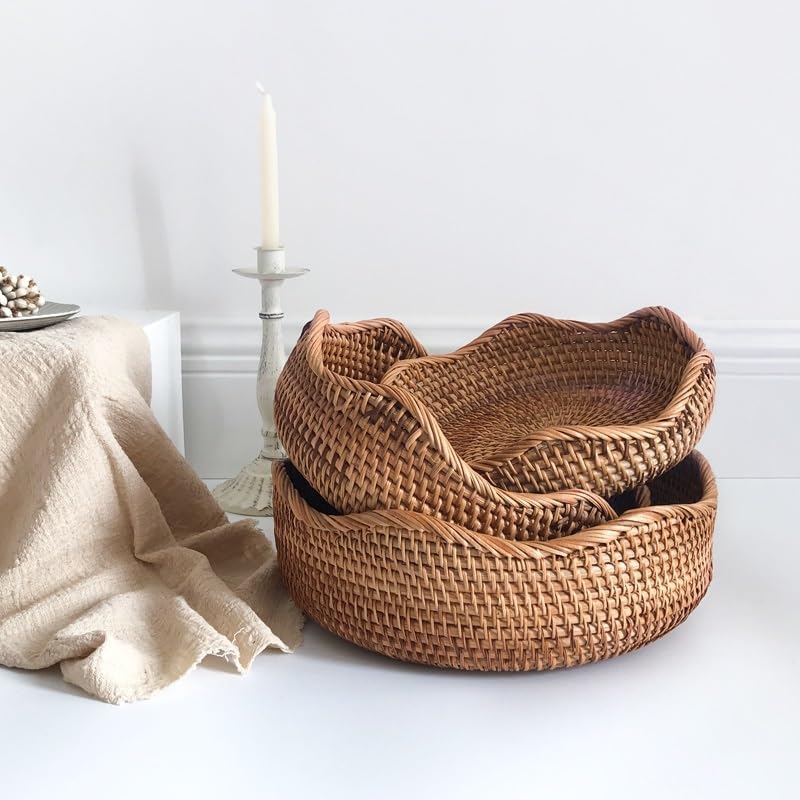 Handwoven Wicker Storage Baskets Set – Eco-Friendly Rattan Baskets for Kitchen and Home Organization 4