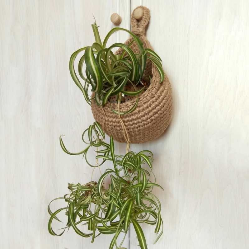 Hanging Wall Basket Jute Rope Handmade Storage Organizer 6