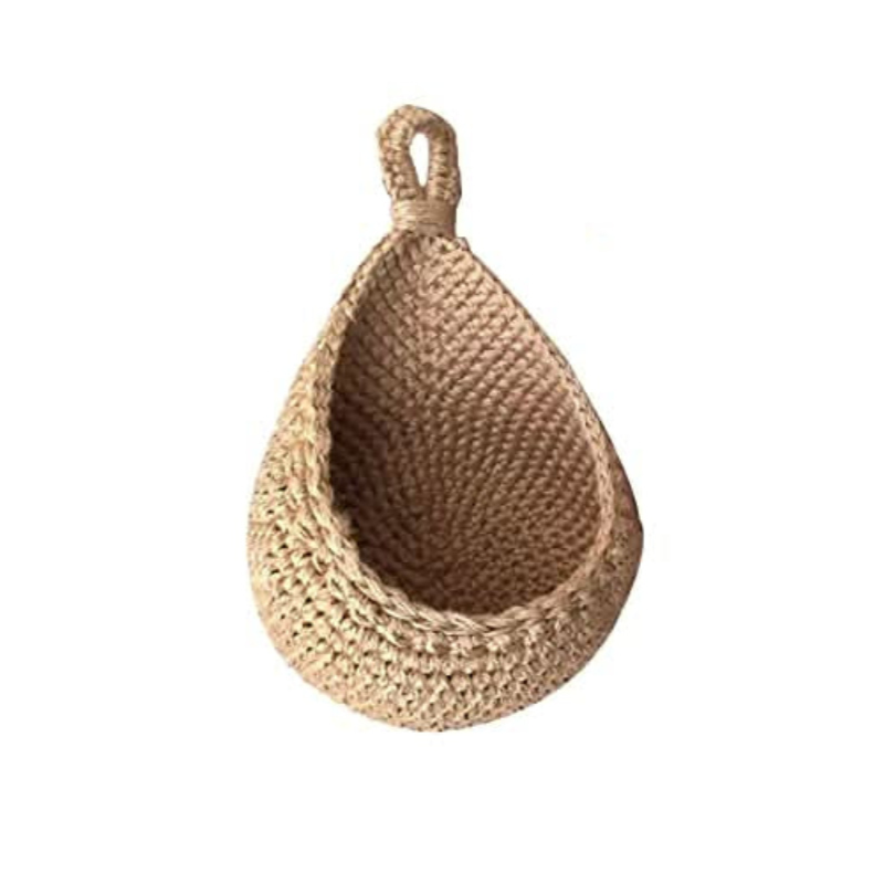 Hanging Wall Basket Jute Rope Handmade Storage Organizer 7