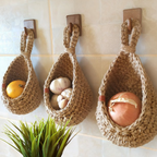 Hanging Wall Basket Jute Rope Handmade Storage Organizer 9