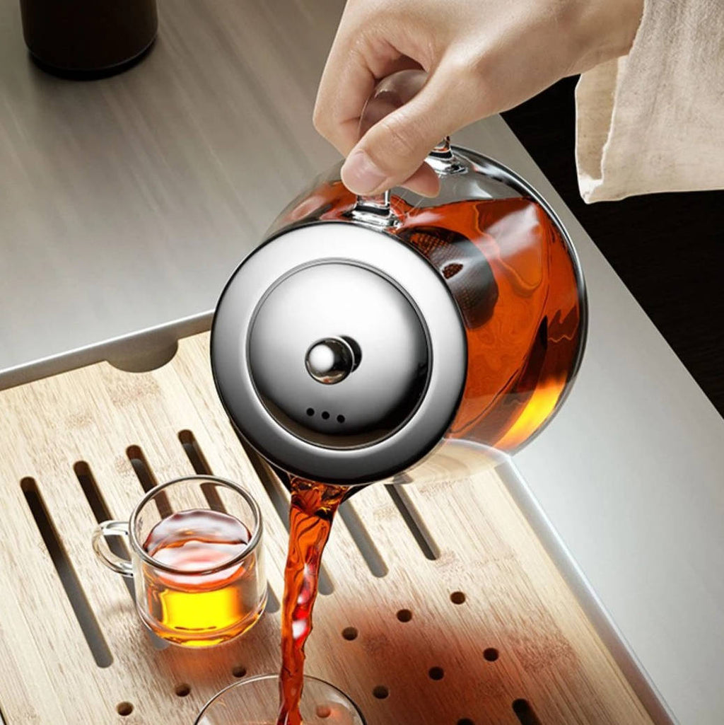 Heat Resistant Glass Teapot with Infuser - Elegant Design & 45.6 Oz Capacity 2
