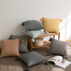 Herringbone Knit Pillow Covers with Tassels – 18x18 Inches, Durable Polyester Blend, 7 Color Options 1