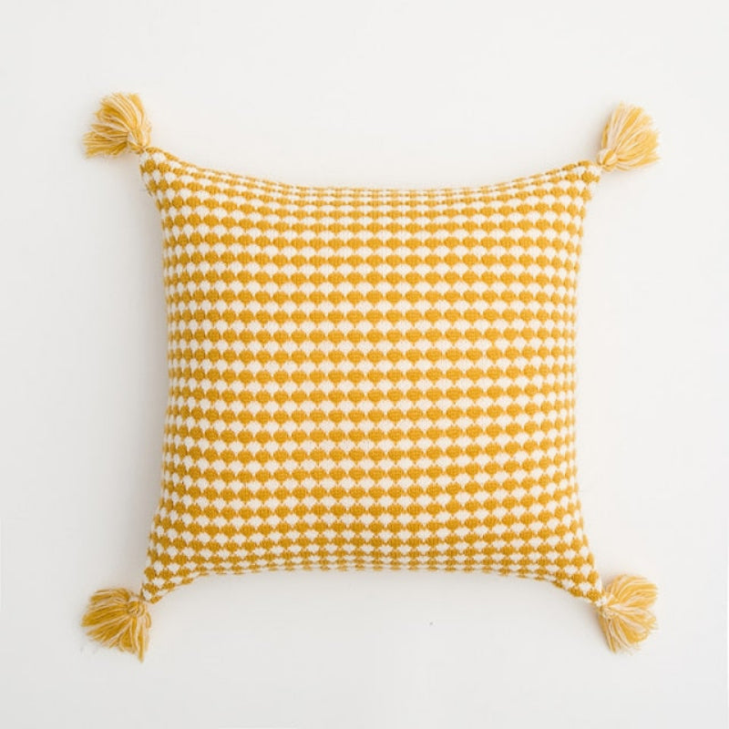 Herringbone Knit Pillow Covers with Tassels – 18x18 Inches, Durable Polyester Blend, 7 Color Options 10