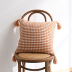 Herringbone Knit Pillow Covers with Tassels – 18x18 Inches, Durable Polyester Blend, 7 Color Options 2