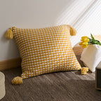 Herringbone Knit Pillow Covers with Tassels – 18x18 Inches, Durable Polyester Blend, 7 Color Options 4