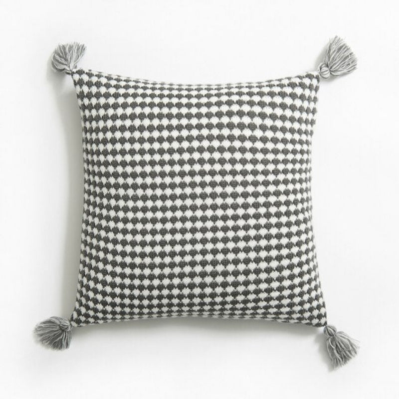 Herringbone Knit Pillow Covers with Tassels – 18x18 Inches, Durable Polyester Blend, 7 Color Options 7