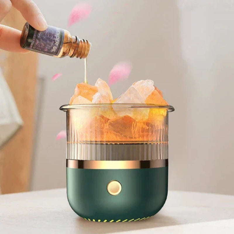 Himalayan Salt Lamp & Essential Oil Diffuser - Relaxation & Air Quality 0