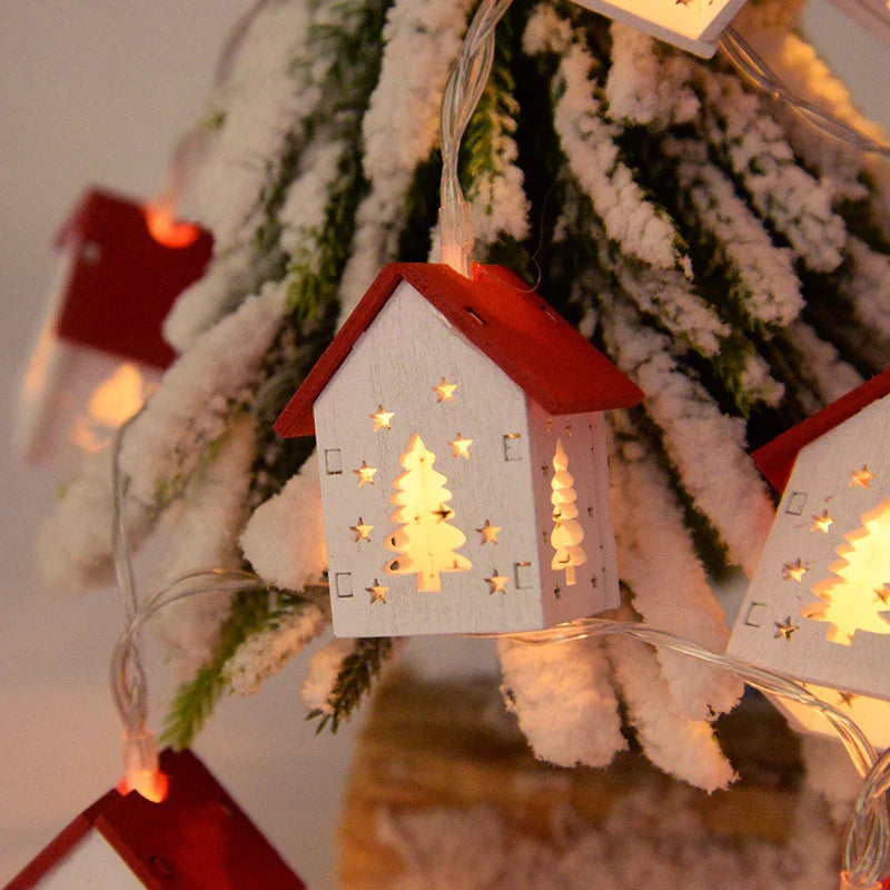 Illuminated Wooden Christmas Decoration with Warm LED Light 1