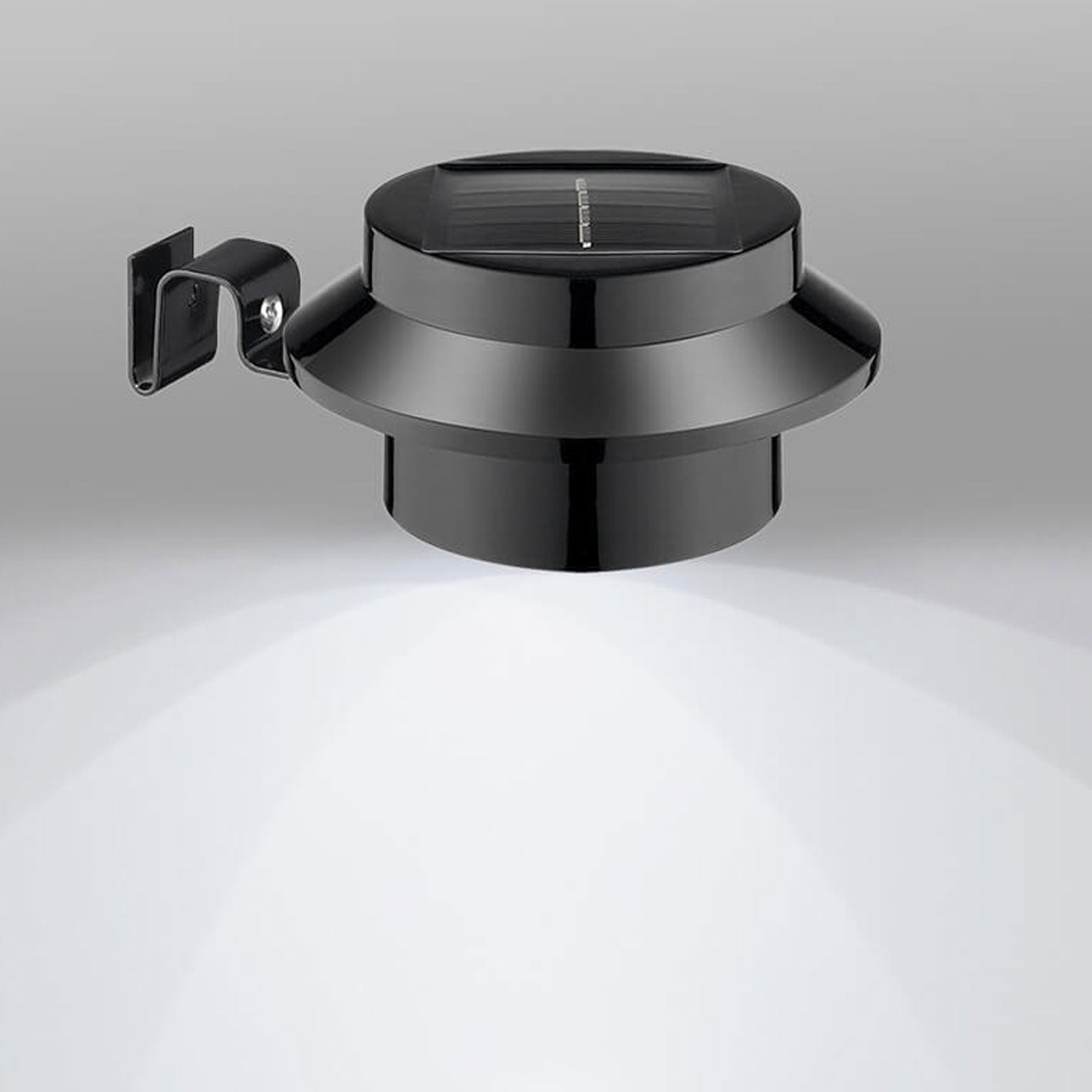 Industrial Solar Wall Light - Weatherproof Outdoor LED Sconce, Black/White 2