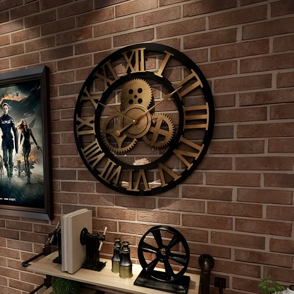 Industrial Wall Clock - Gear Design for Unique Wall Clock Decor 2