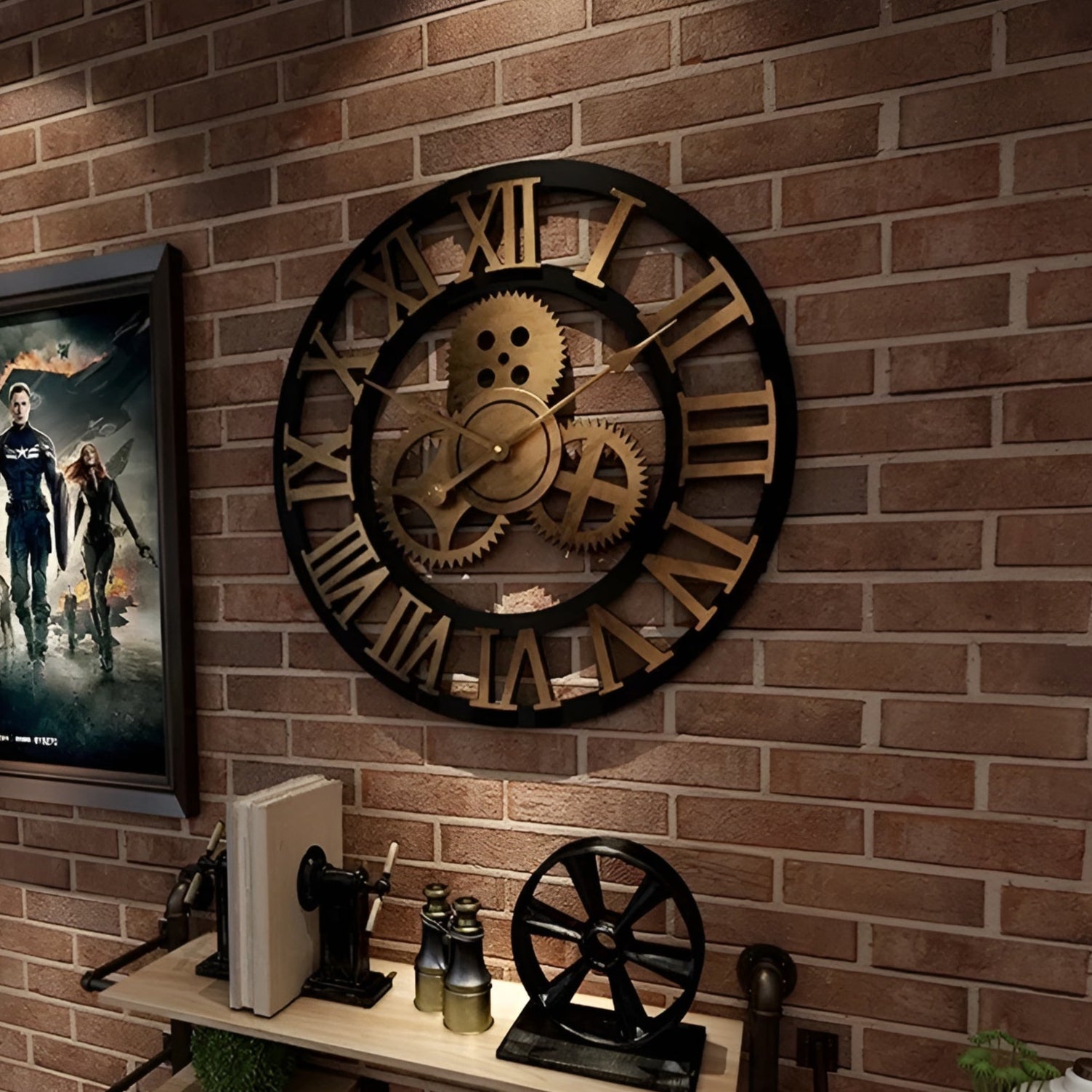 Industrial Wall Clock - Gear Design for Unique Wall Clock Decor 2