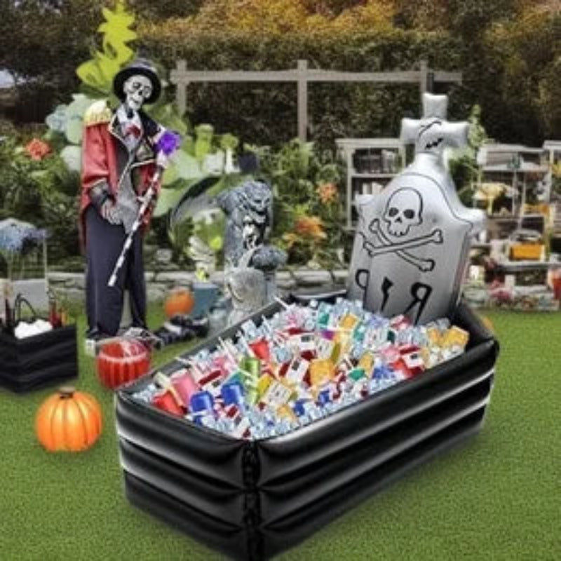 Inflatable Cooler - Large Capacity Halloween Coffin Design for Drinks 1