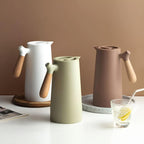Insulated Carafe with Wooden Handle – Vacuum-Sealed Thermal Coffee and Tea Pot 4