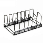 Iron Dish Pot Lid Storage Rack - Efficient Kitchen Organizer for Utensils 0