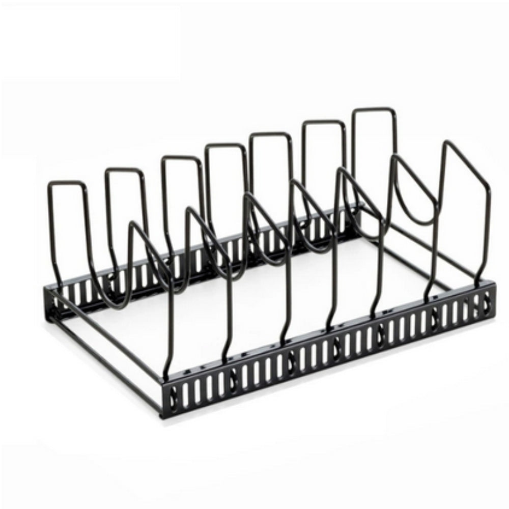 Iron Dish Pot Lid Storage Rack - Efficient Kitchen Organizer for Utensils 0
