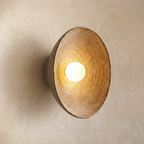 Japanese Bowl Wall Light - Soft Ambient Glow, Organic Design Sconce 0
