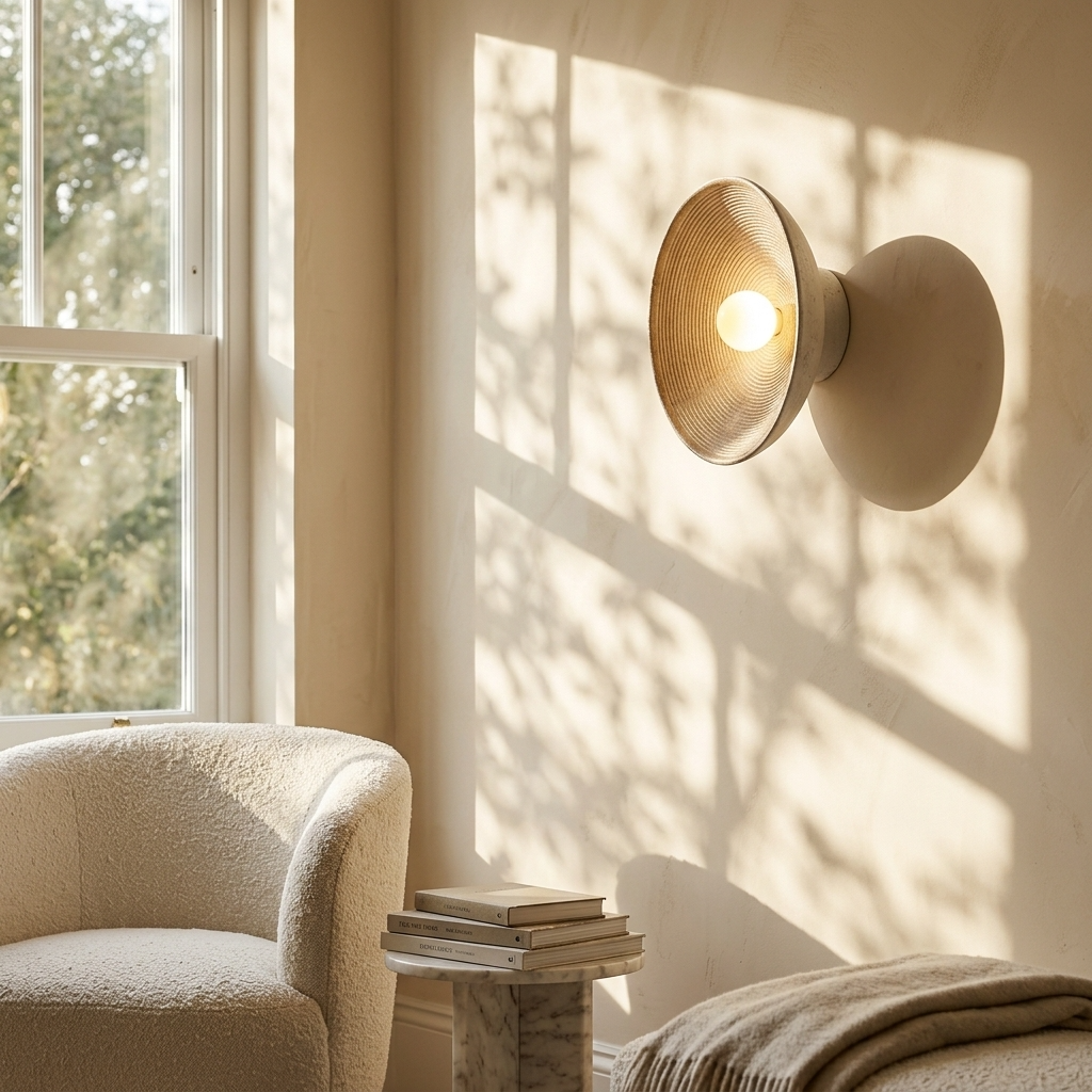 Japanese Bowl Wall Light - Soft Ambient Glow, Organic Design Sconce 2
