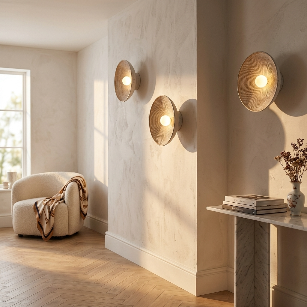 Japanese Bowl Wall Light - Soft Ambient Glow, Organic Design Sconce 3